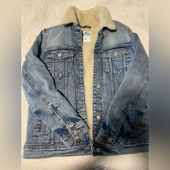 hollister sherpa jean jacket - Picture 1 of 3